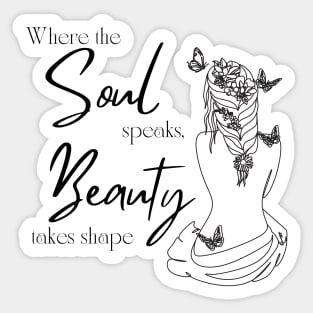 Soul Whispers - Minimalist Line Art Beauty Illustration Sticker